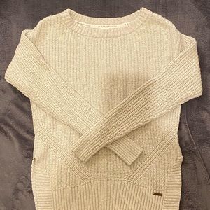 TOMS cream & gold knit sweater with side slits
